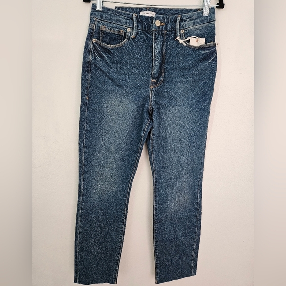 Good American Denim - Good classic Good American raw hem high waist slim jeans blue denim size 8, 29